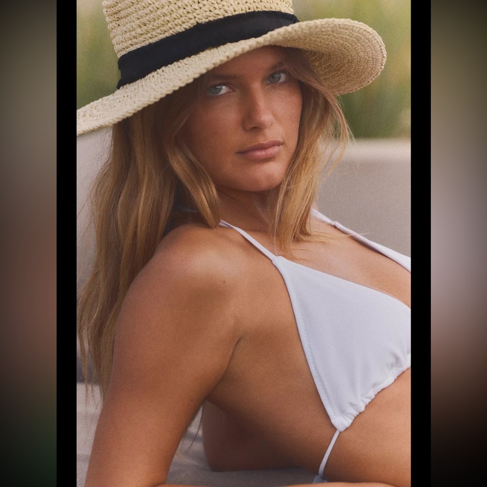 Zara Straw Sun Hat with Black Band